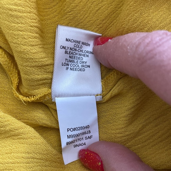 John Paul Richard womens crochet lace mustard yellow boho 3/4 sleeve top size - Picture 14 of 15